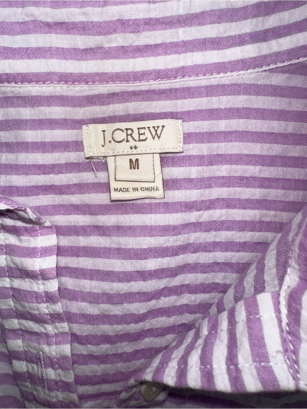 J. Crew Light Purple Striped Long Sleeve Lightweight Top Beachy Coastal Size Med - Picture 6 of 10